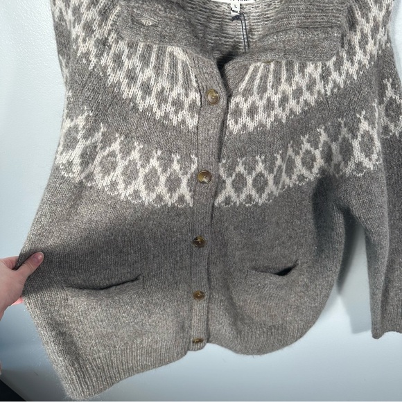 Alex Mill Louie Fairisle Cozy Cardigan Sweater NWT Size Large Winter Comfy Chic - Picture 8 of 15